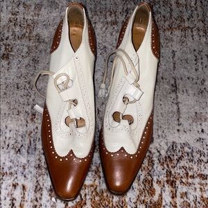 Vintage Ralph Lauren Two-Tone Leather Lace-Up Heels